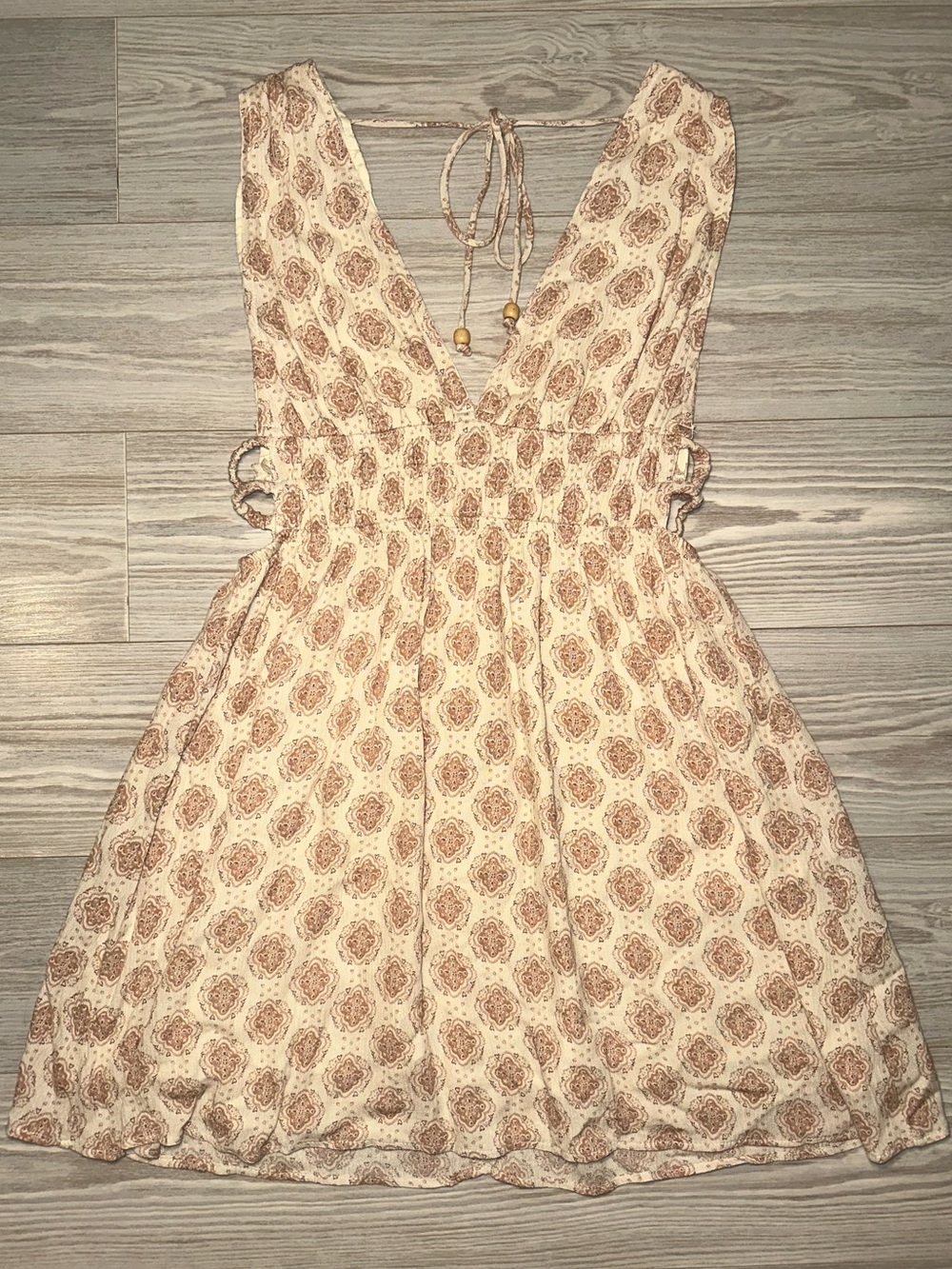 Papermoon White and Pink Printed V-Neck Mini Dress - Picture 3 of 10